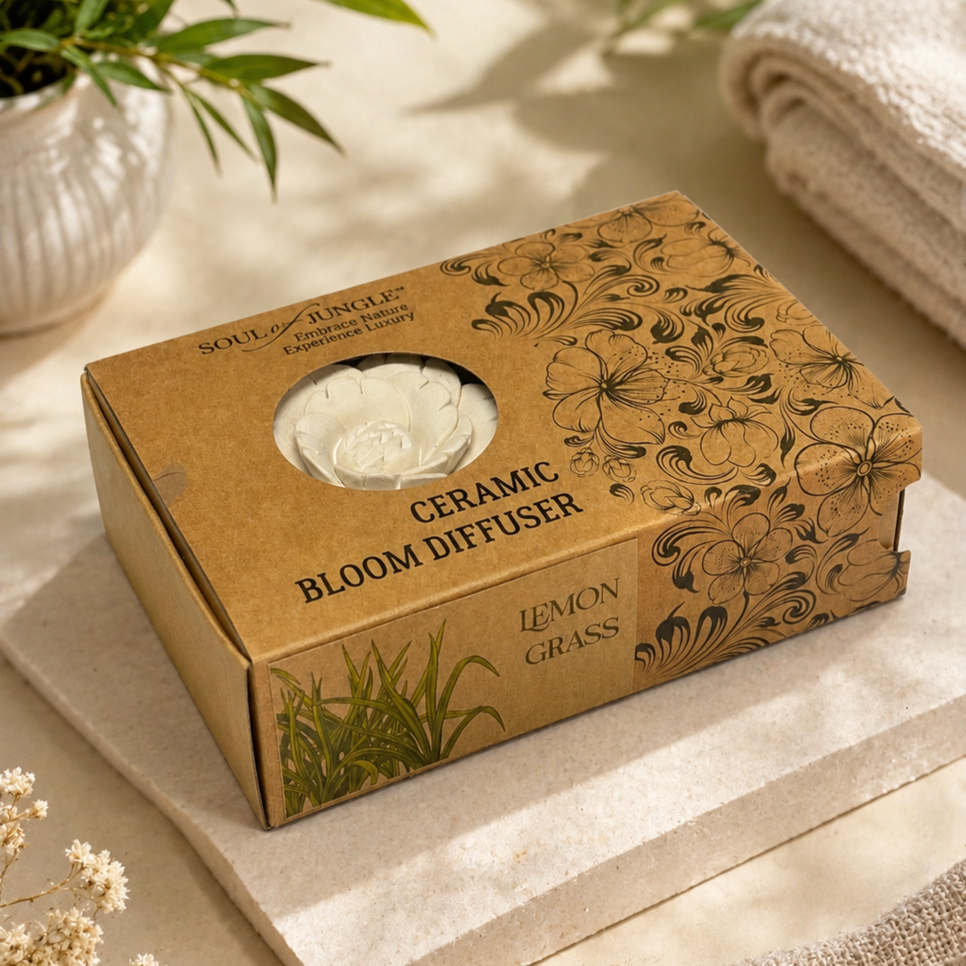 Ceramic Bloom Diffuser – Lemongrass